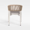 Luxury Woven Rope Premium Hotel Outdoor Patio Dining Chair With Cushion