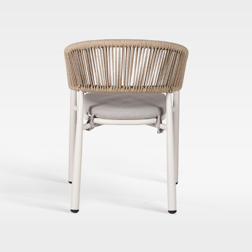 Luxury Woven Rope Premium Hotel Outdoor Patio Dining Chair With Cushion