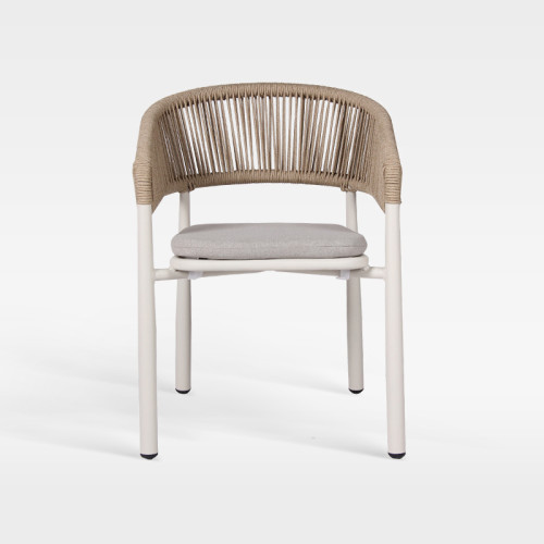 Luxury Woven Rope Premium Hotel Outdoor Patio Dining Chair With Cushion