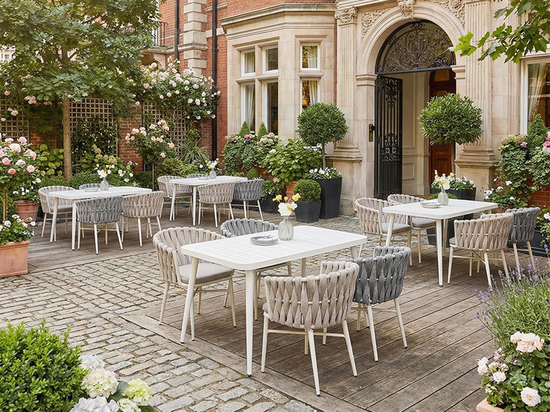 Commercial Grade Hotel Outdoor Braided Rope Chair