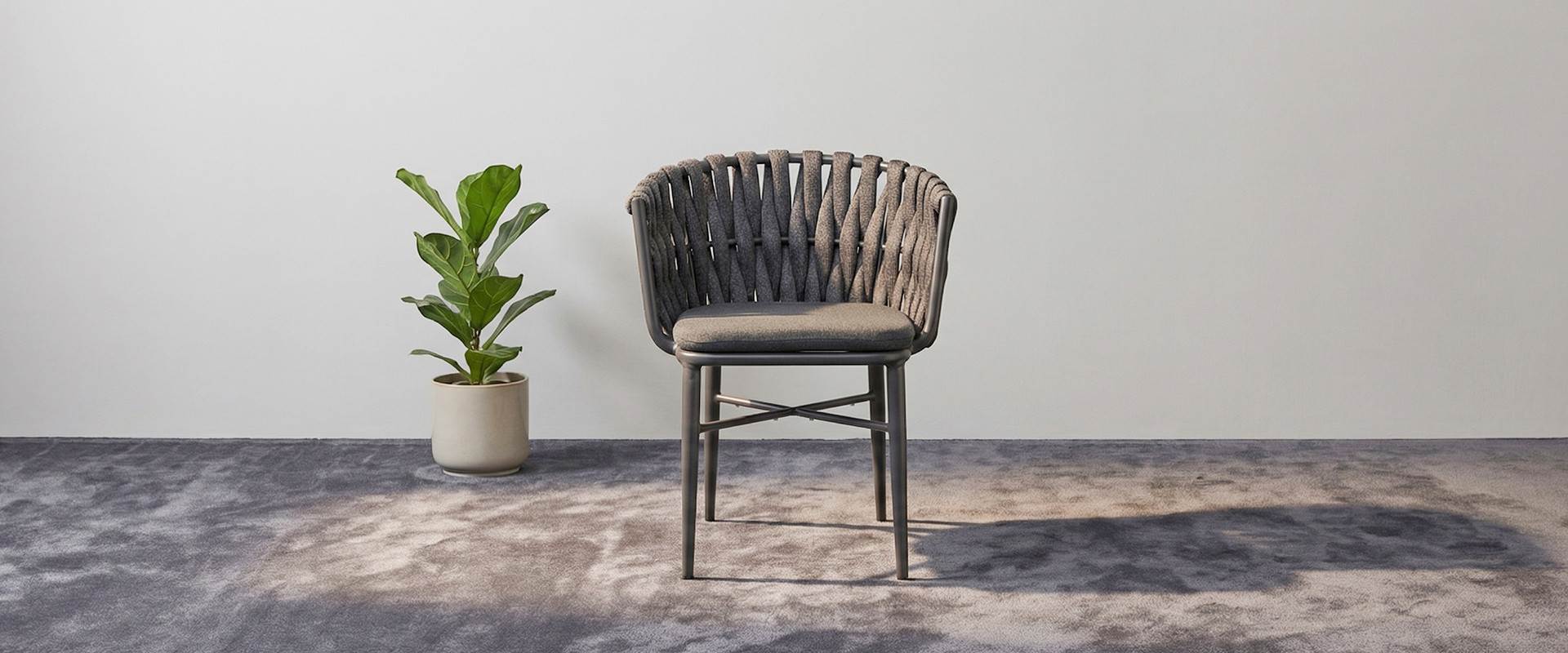 Commercial Grade Hotel Outdoor Braided Rope Chair