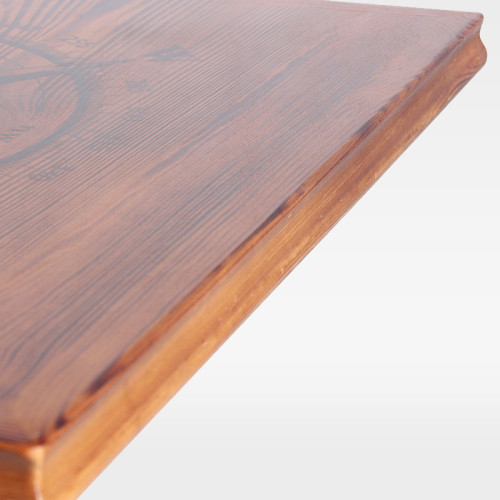Vintage Rustic Square Nautical Compass Engraved Wooden Table Top