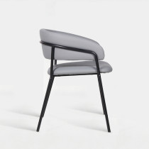 Curved Backrest Faux Leather Upholstered Chair For Hotel Lobby Restaurant Dining Furniture