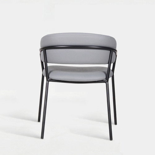 Curved Backrest Faux Leather Upholstered Chair For Hotel Lobby Restaurant Dining Furniture
