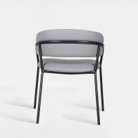 Curved Backrest Faux Leather Upholstered Chair For Hotel Lobby Restaurant Dining Furniture