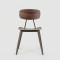 Industrial Style Metal Walnut Plyood Commercial Hotel Dining Chair