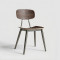 Industrial Style Metal Walnut Plyood Commercial Hotel Dining Chair