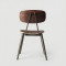 Industrial Style Metal Walnut Plyood Commercial Hotel Dining Chair