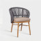 Modern Stackable Woven Rope Outdoor Hotel Dining Chair