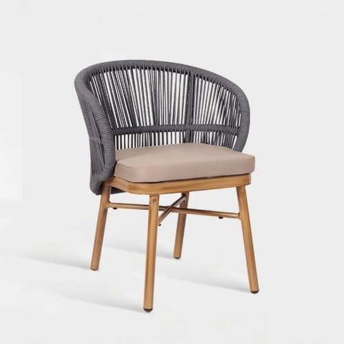 Modern Stackable Woven Rope Outdoor Hotel Dining Chair