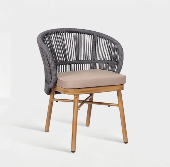 Modern Stackable Woven Rope Outdoor Hotel Dining Chair