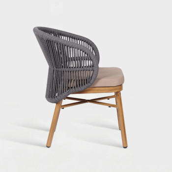 Modern Stackable Woven Rope Outdoor Hotel Dining Chair