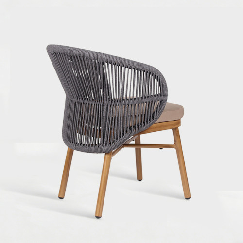 Modern Stackable Woven Rope Outdoor Hotel Dining Chair