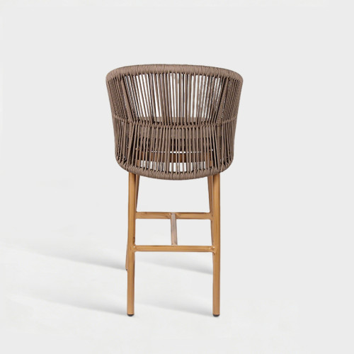 Nordic Rope Weaving Outdoor Hotel High Bar Chair
