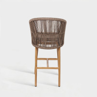 Nordic Rope Weaving Outdoor Hotel High Bar Chair