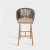 Nordic Rope Weaving Outdoor Hotel High Bar Chair