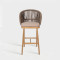 Nordic Rope Weaving Outdoor Hotel High Bar Chair