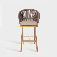 Nordic Rope Weaving Outdoor Hotel High Bar Chair