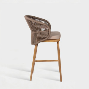 Nordic Rope Weaving Outdoor Hotel High Bar Chair