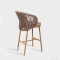 Nordic Rope Weaving Outdoor Hotel High Bar Chair