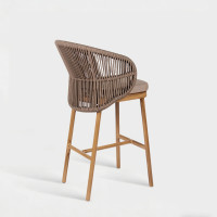 Nordic Rope Weaving Outdoor Hotel High Bar Chair