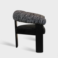 Modern Curved Back Upholstered Fabric Dining Chair For Hotel Restaurant