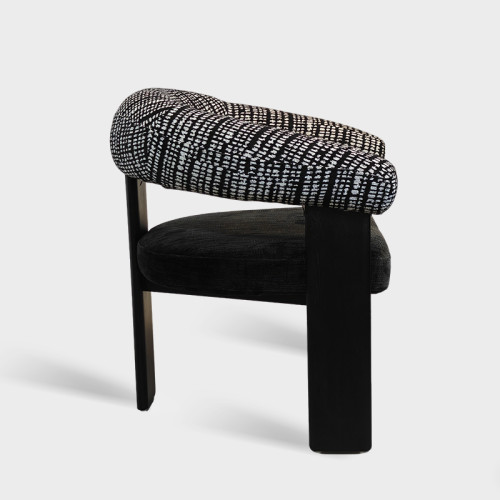 Modern Curved Back Upholstered Fabric Dining Chair For Hotel Restaurant