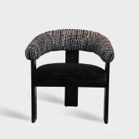 Modern Curved Back Upholstered Fabric Dining Chair For Hotel Restaurant