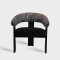 Modern Curved Back Upholstered Fabric Dining Chair For Hotel Restaurant