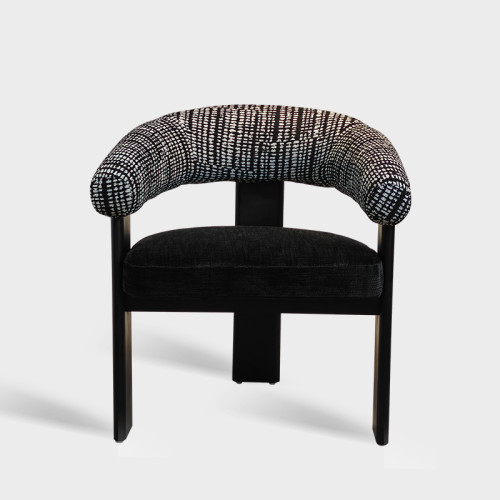Modern Curved Back Upholstered Fabric Dining Chair For Hotel Restaurant