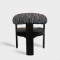 Modern Curved Back Upholstered Fabric Dining Chair For Hotel Restaurant