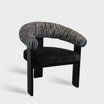 Modern Curved Back Upholstered Fabric Dining Chair For Hotel Restaurant