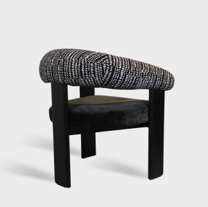 Modern Curved Back Upholstered Fabric Dining Chair For Hotel Restaurant