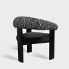 Modern Curved Back Upholstered Fabric Dining Chair For Hotel Restaurant