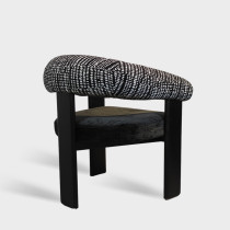 Modern Curved Back Upholstered Fabric Dining Chair For Hotel Restaurant
