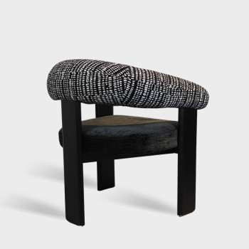 Modern Curved Back Upholstered Fabric Dining Chair For Hotel Restaurant