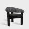 Modern Curved Back Upholstered Fabric Dining Chair For Hotel Restaurant