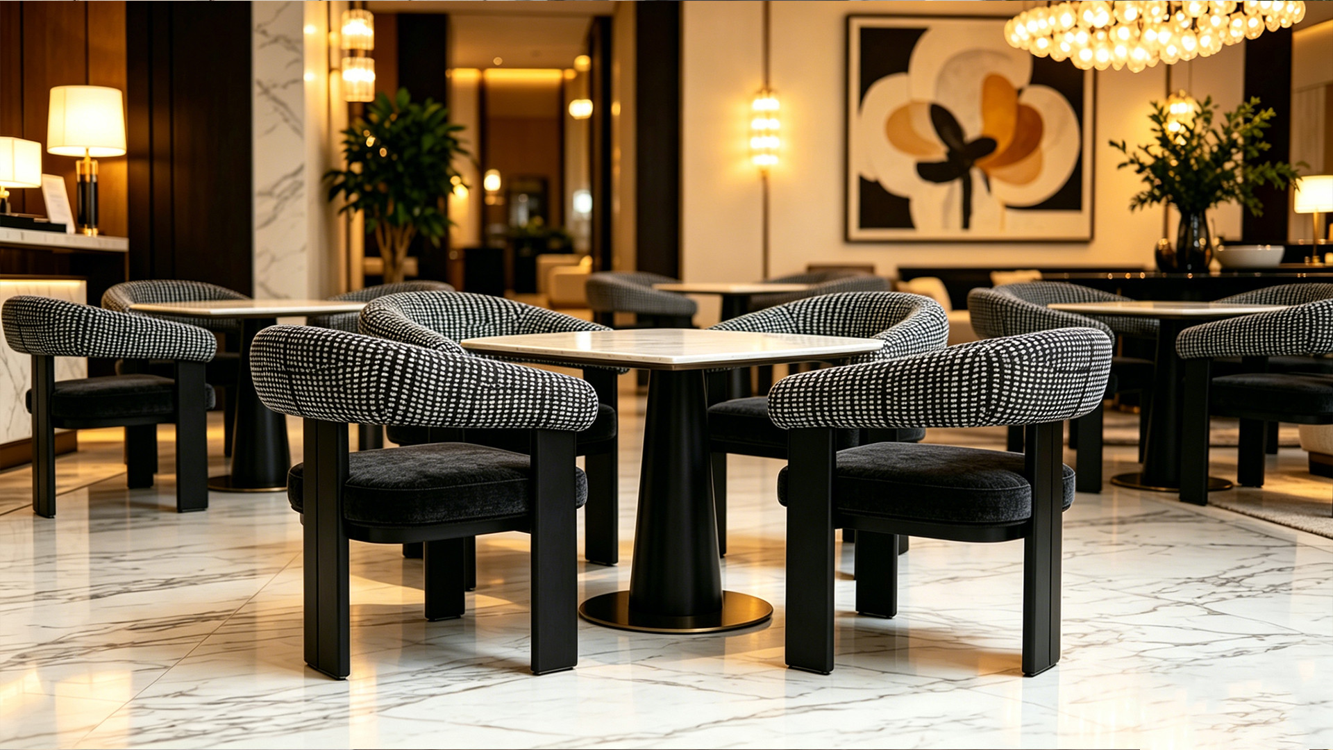 Modern Curved Back Upholstered Fabric Dining Chair