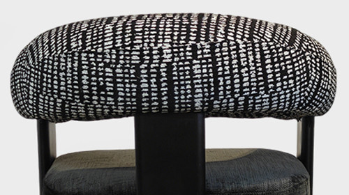 Modern Curved Back Upholstered Fabric Dining Chair