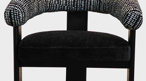 Modern Curved Back Upholstered Fabric Dining Chair