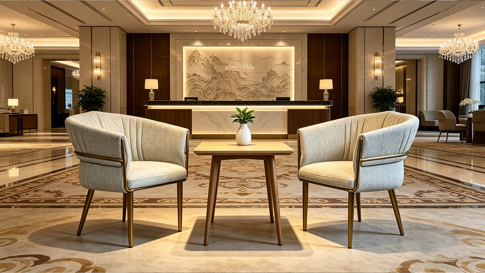 Luxury Upholstered Hotel Banquet Dining Chair With