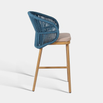 Contemporary Woven Rope Hotel Outdoor Patio Bar Chair