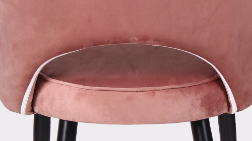 Elegant Hotel Pink Velvet Dining Chair With Gold Metal Legs 