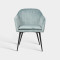 Metal Leg Velvet Upholstered Armchair For Hotel Dining Room