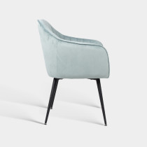 Metal Leg Velvet Upholstered Armchair For Hotel Dining Room