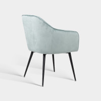 Metal Leg Velvet Upholstered Armchair For Hotel Dining Room