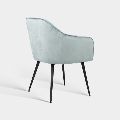 Metal Leg Velvet Upholstered Armchair For Hotel Dining Room