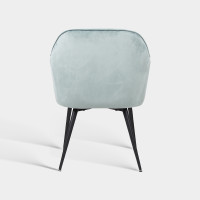 Metal Leg Velvet Upholstered Armchair For Hotel Dining Room