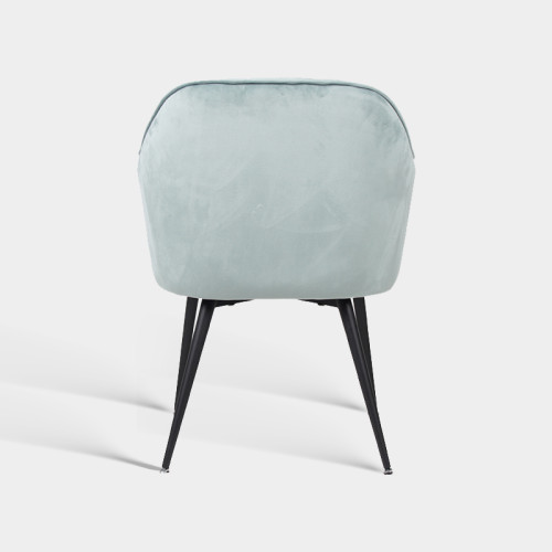 Metal Leg Velvet Upholstered Armchair For Hotel Dining Room