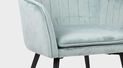 Metal Leg Velvet Upholstered Armchair